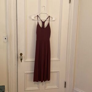 Halara Everyday Midi Chill Dress - La La Land in New Maroon, size large